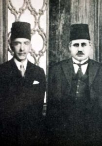 وزير المعارف رضا سعيد مع رئيس الحكومة عطا الأيوبي سنة 1936.