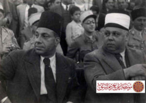 الرئيس حسني البرازي مع رئيس الجمهورية تاج الدين الحسني سنة 1942.