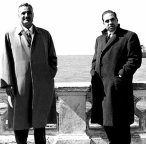 الرئيس عبد الناصر مع عبد الحميد السراج في مصر.