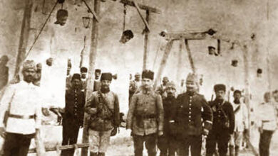 أعواد المشانق بدمشق يوم 6 أيار 1916.