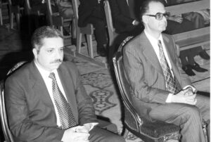 محمد علي الحلبي مع نظيره اللبناني الدكتور سليم الحص.
