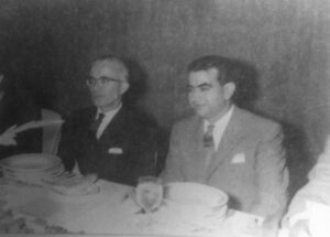 العجيلي مع رئيس الجمهورية ناظم القدسي سنة 1962.