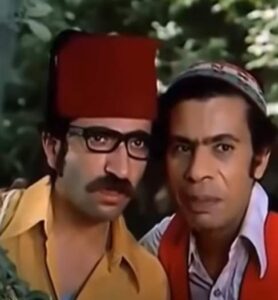 ياسين بقوش ودريد لحام في فيلم المزيفون سنة 1975.